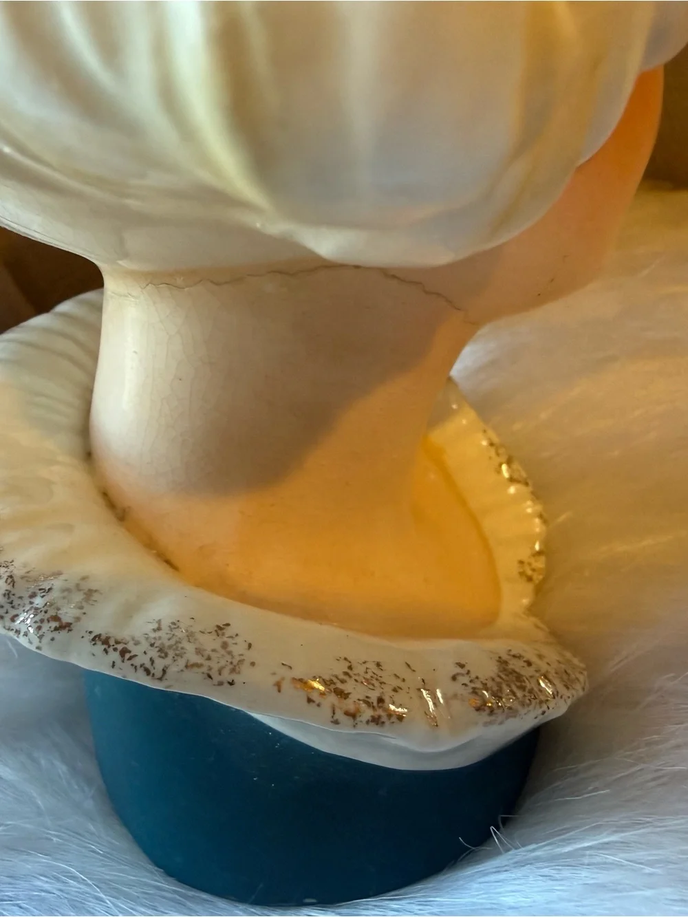 Vintage Nippon Yoko Boeki Co. Lady Head Vase Blue Vtg Japan 1960s
